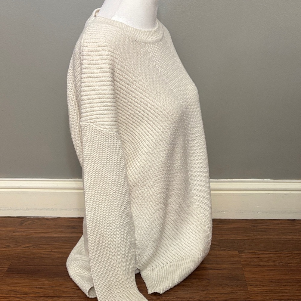 Athleta Off-White Women's Crew Neck Sweater - Picture 3 of 5